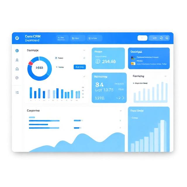 CRM dashboard blue minimal modern
